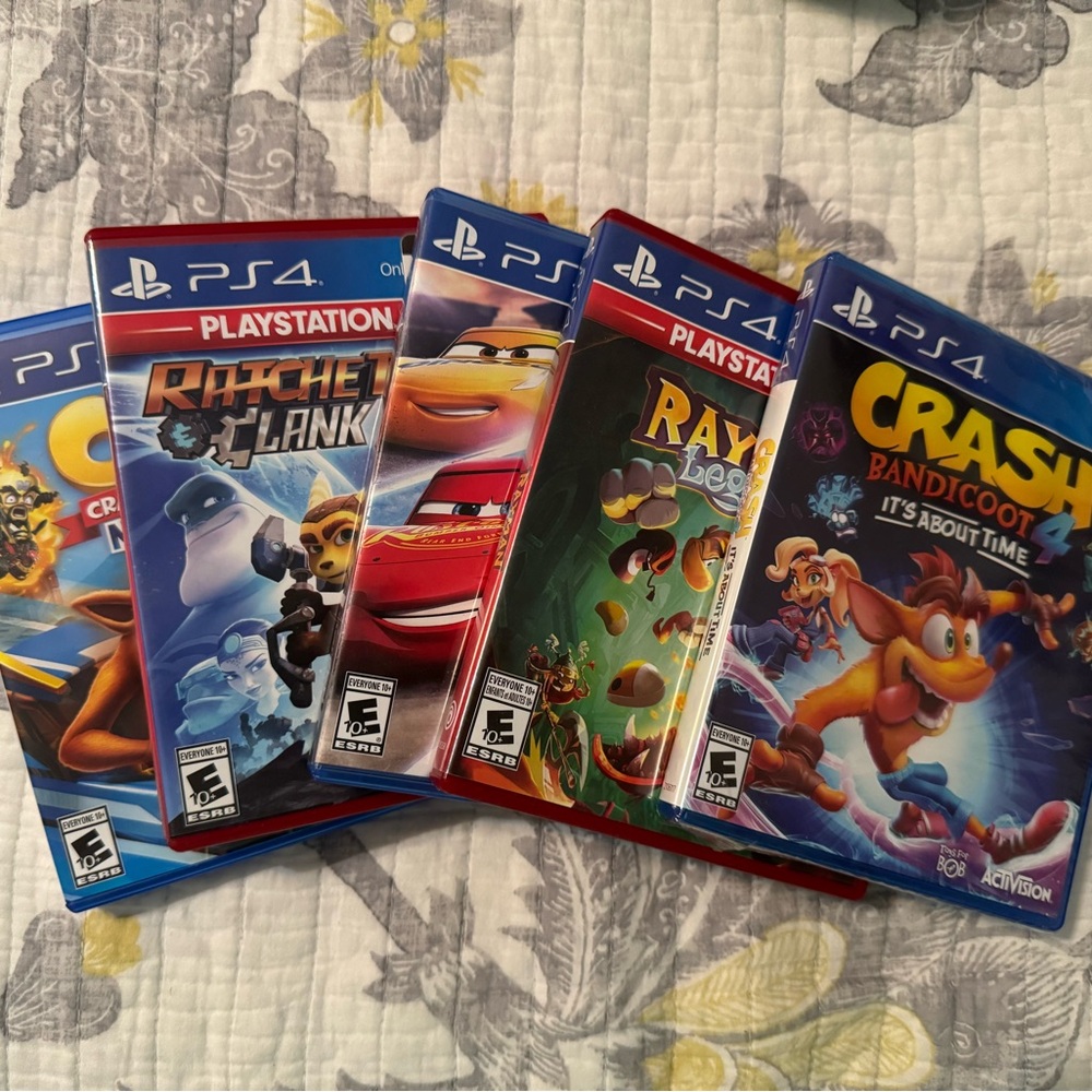 PS4 Game Bundle - 5 Games- Crash, Ratchet & Clank, Rayman Etc
